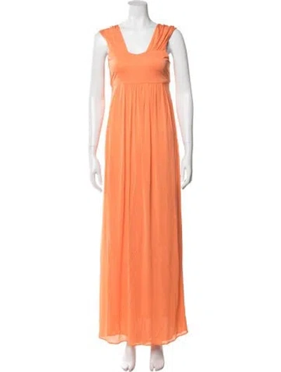 Pre-owned Yigal Azrouël Scoop Neck Long Dress In Orange