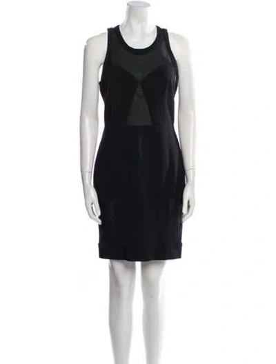Pre-owned Yigal Azrouël Scoop Neck Mini Dress In Black
