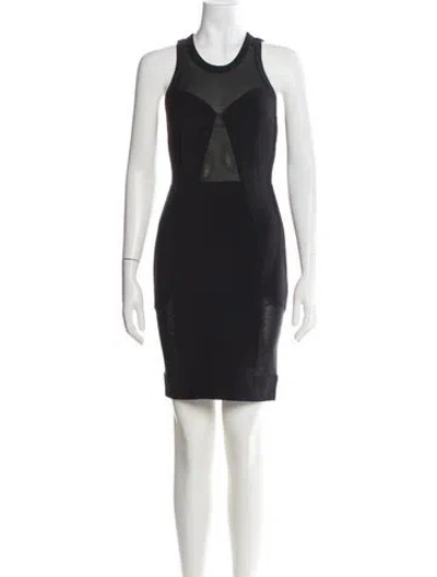 Pre-owned Yigal Azrouël Scoop Neck Mini Dress In Black