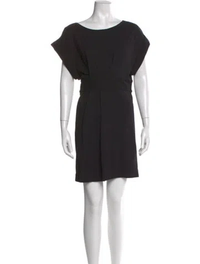 Pre-owned Yigal Azrouël Scoop Neck Mini Dress In Black