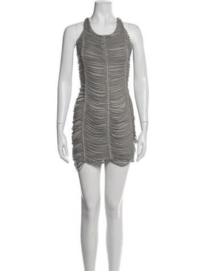 Pre-owned Yigal Azrouël Scoop Neck Mini Dress In Grey