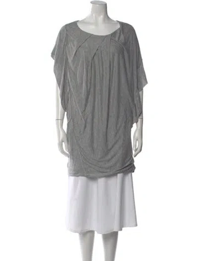 Pre-owned Yigal Azrouël Scoop Neck Short Sleeve Top In Gray