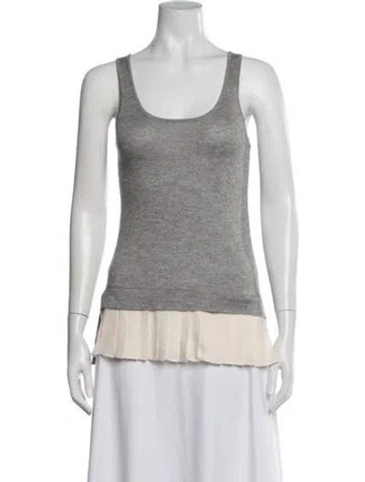 Pre-owned Yigal Azrouël Scoop Neck Sleeveless Top In Grey