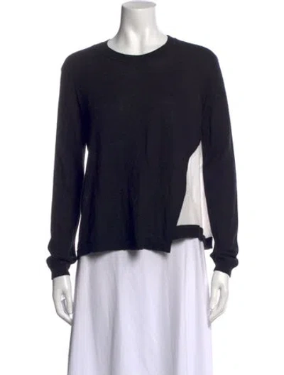 Pre-owned Yigal Azrouël Silk Crew Neck Sweater In Black