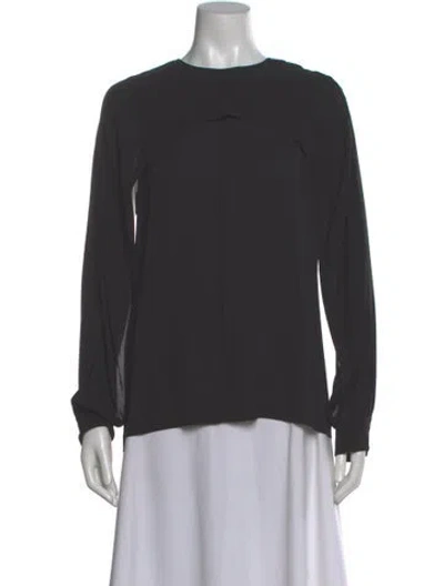 Pre-owned Yigal Azrouël Silk Crew Neck Top In Gray