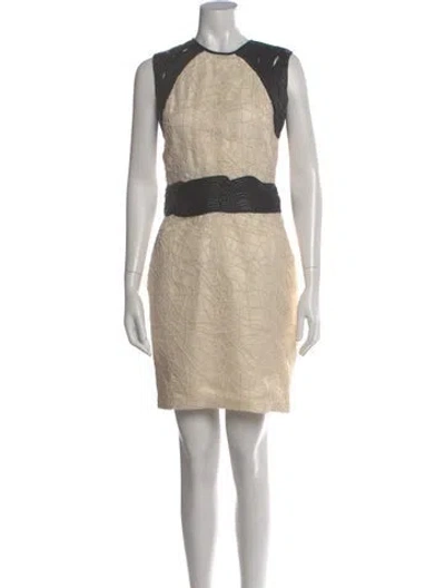 Pre-owned Yigal Azrouël Silk Knee-length Dress In Neutral