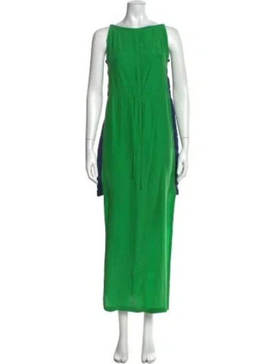 Pre-owned Yigal Azrouël Silk Long Dress In Green