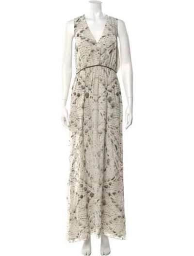 Pre-owned Yigal Azrouël Silk Long Dress W/ Tags In White