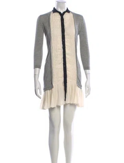Pre-owned Yigal Azrouël Silk Mini Dress In White