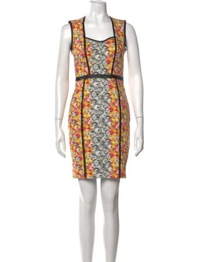 Pre-owned Yigal Azrouël Silk Mini Dress In Yellow