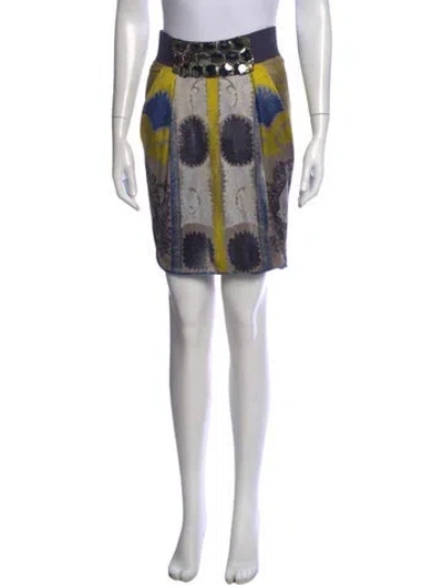 Pre-owned Yigal Azrouël Silk Mini Skirt In Grey