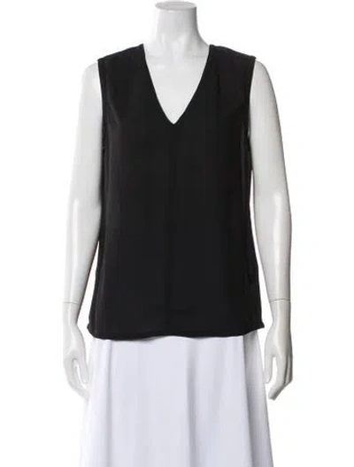 Pre-owned Yigal Azrouël Silk V-neck Top In Black