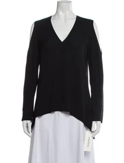 Pre-owned Yigal Azrouël Silk V-neck Top In Blue