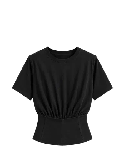 Yigal Azrouël Soho Gathered T-shirt In Blue