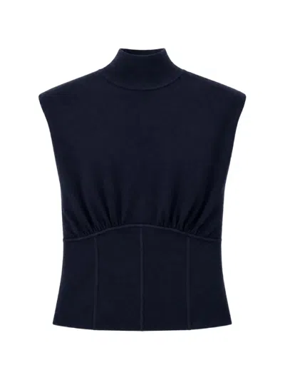 Yigal Azrouël Soho Sleeveless Sweater In Blue