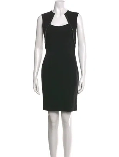 Pre-owned Yigal Azrouël Square Neckline Knee-length Dress In Black