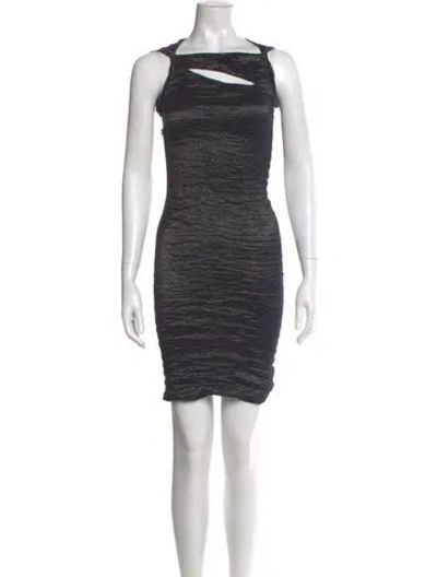 Pre-owned Yigal Azrouël Square Neckline Mini Dress In Black