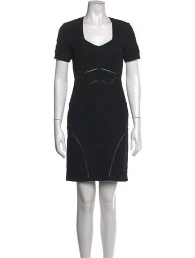 Pre-owned Yigal Azrouël Square Neckline Mini Dress In Black