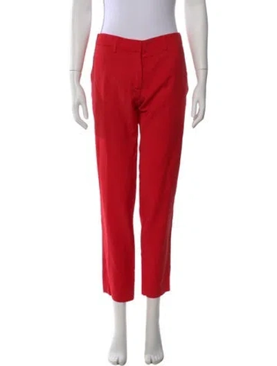 Pre-owned Yigal Azrouël Straight Leg Pants In Red