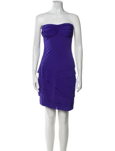 Pre-owned Yigal Azrouël Strapless Mini Dress In Purple
