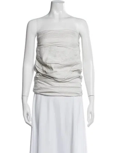 Pre-owned Yigal Azrouël Strapless Top In White