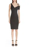 Yigal Azrouël Stretch Weave Midi Cold Shoulder Dress In Black In Black
