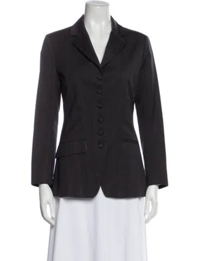 Pre-owned Yigal Azrouël Striped Blazer In Gray
