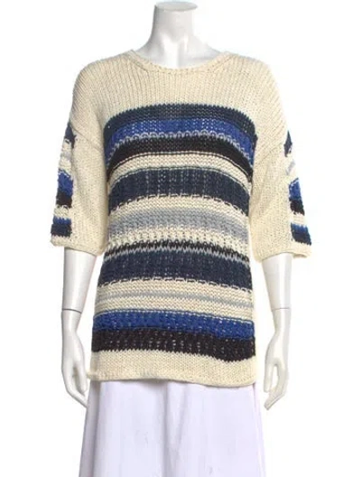 Pre-owned Yigal Azrouël Striped Crew Neck Sweater
