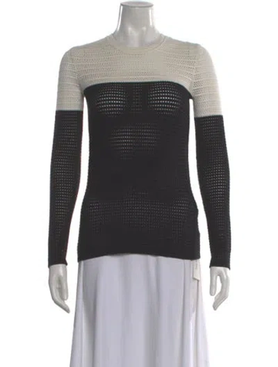 Pre-owned Yigal Azrouël Striped Crew Neck Sweater In Gray
