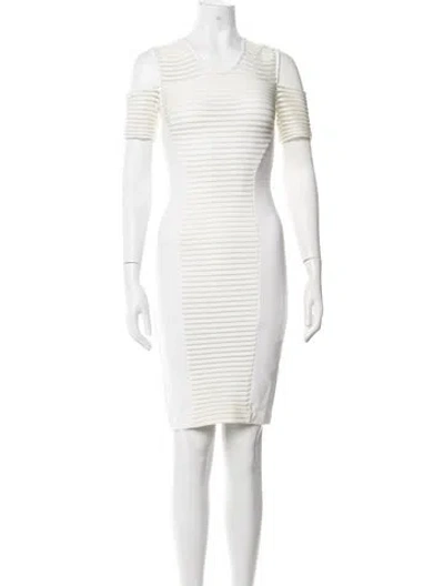 Pre-owned Yigal Azrouël Striped Knee-length Dress In Neutrals