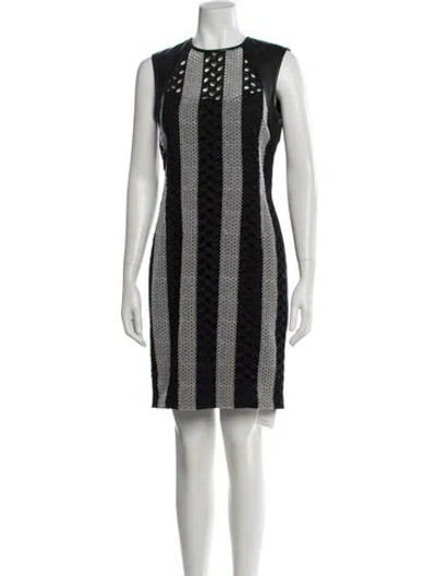 Pre-owned Yigal Azrouël Striped Mini Dress In Black