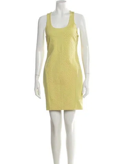 Pre-owned Yigal Azrouël Striped Mini Dress In Yellow