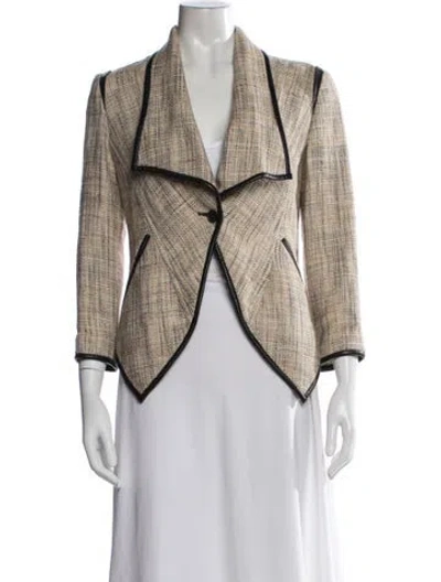 Pre-owned Yigal Azrouël Tweed Pattern Jacket In Neutral