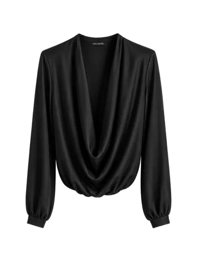 Yigal Azrouël Victoria Cowl-neck Blouse In Blue