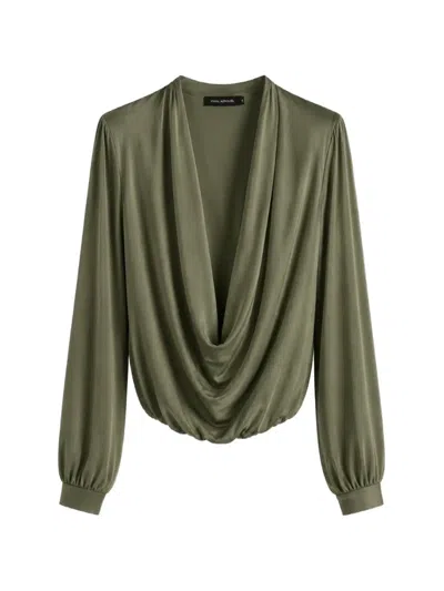 Yigal Azrouël Victoria Draped Blouse In Green