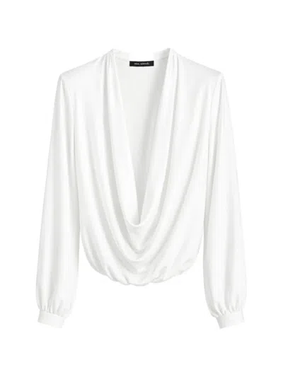 Yigal Azrouël Victoria Draped Blouse In White