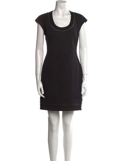 Pre-owned Yigal Azrouël Virgin Wool Mini Dress In Black