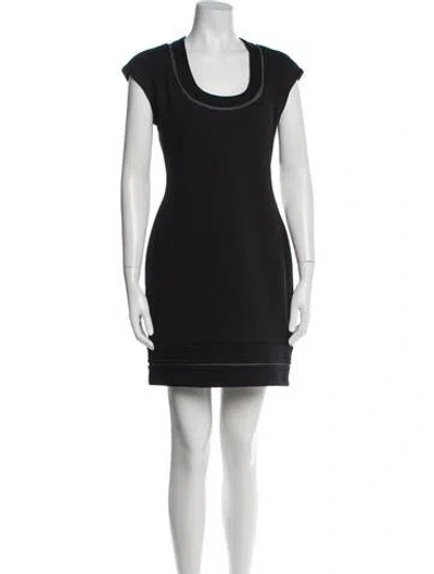 Pre-owned Yigal Azrouël Virgin Wool Mini Dress In Black