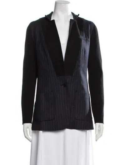 Pre-owned Yigal Azrouël Virgin Wool Striped Blazer In Black