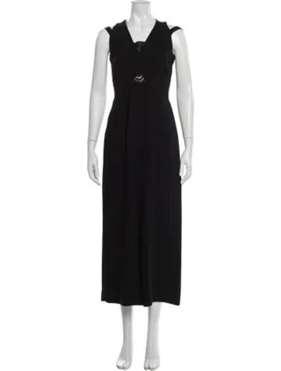 Pre-owned Yigal Azrouël V-neck Jumpsuit In Black