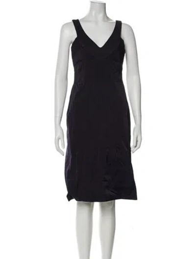 Pre-owned Yigal Azrouël V-neck Knee-length Dress In Blue