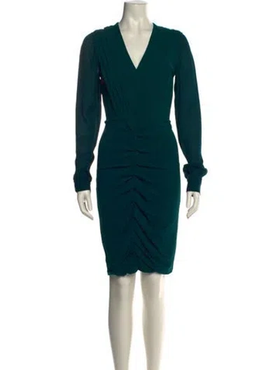 Pre-owned Yigal Azrouël V-neck Knee-length Dress In Blue