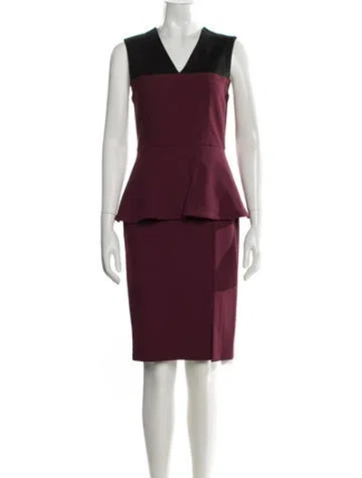 Pre-owned Yigal Azrouël V-neck Knee-length Dress W/ Tags In Multi