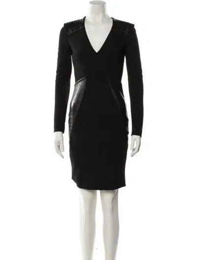 Pre-owned Yigal Azrouël V-neck Mini Dress In Black