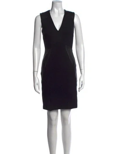 Pre-owned Yigal Azrouël V-neck Mini Dress In Black