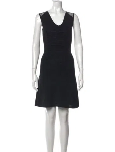 Pre-owned Yigal Azrouël V-neck Mini Dress In Black
