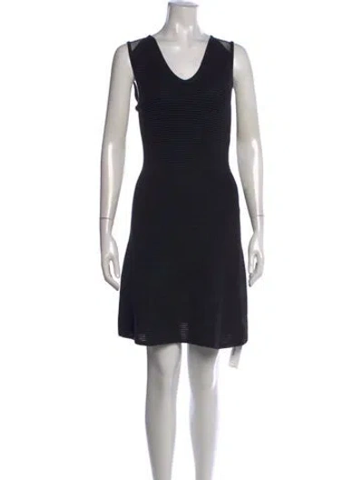 Pre-owned Yigal Azrouël V-neck Mini Dress In Black