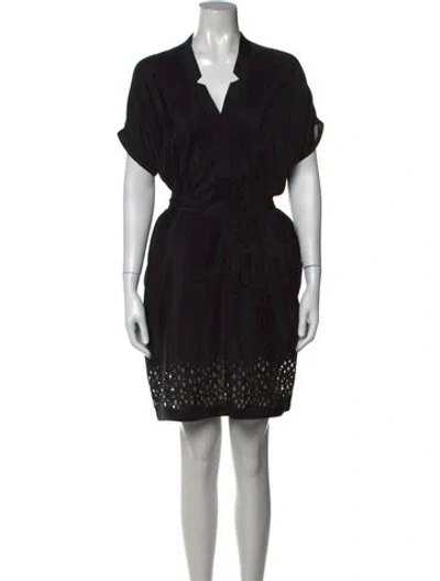 Pre-owned Yigal Azrouël V-neck Mini Dress In Black