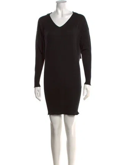 Pre-owned Yigal Azrouël V-neck Mini Dress In Black