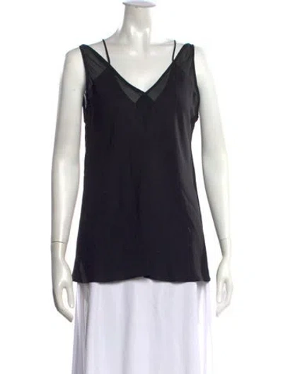 Pre-owned Yigal Azrouël V-neck Sleeveless Top In Black